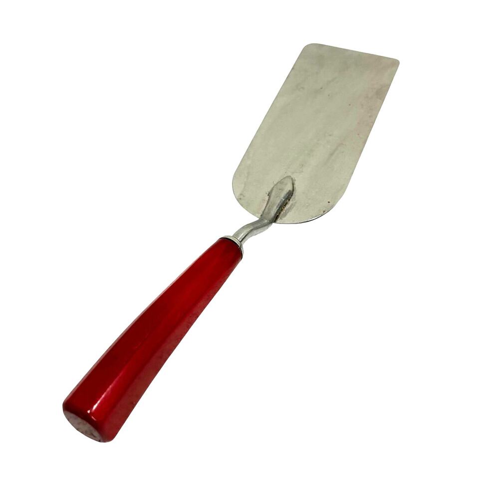 Vintage Kitchen Tool Red Bakelite Handle offset spatula stainless steel blade